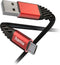 Hama Extreme USB naar Micro-USB Kabel - Oplaadkabel Geschikt voor Samsung - Dupont Kevlar / nylon materiaal - 3A USB 2.0 - 480Mbps - 150cm - Zwart/Rood