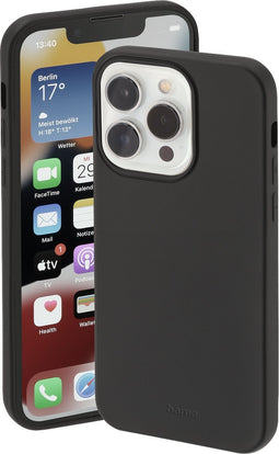 Hama Finest Feel Cover Hoesje geschikt voor iPhone 14 Pro - Zijdezacht afwerking - Krasbestendig - Zwart