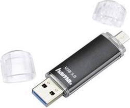 Hama FlashPen Laeta Twin USB-stick smartphone/tablet Zwart 64 GB USB-A 3.2 Gen 1, Micro-USB 2.0