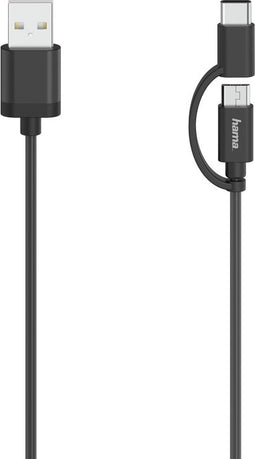 Hama Micro-USB-kabel 2in1 Incl. Adapter Naar USB-C USB 2.0 0,75 M