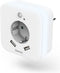 Hama Nachtverlichting + stopcontact en USB, 2,4A, 2 uitgangen, helderheidssensor