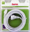 Hama Netvoedingskabel 5m, 90 graden stekker, wit