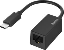 Hama Netwerk-adapter, USB-C-stekker - LAN/Ethernet-aansluiting, Gigabit-ethernet