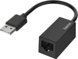 Hama Netwerk-adapter, USB-stekker - LAN/Ethernet-aansluiting, Fast-ethernet