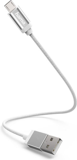 Hama Oplaad-/sync-kabel, micro-USB, 0,2 m, wit