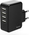 Hama Oplader, 4x USB, 4,8 A, zwart