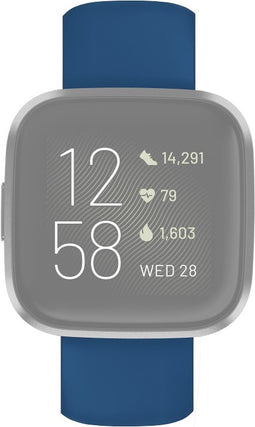 Hama Polsband voor Fitbit Versa 2/Versa (Lite), vervangende sil. polsband, blauw