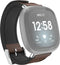 Hama Polsband voor Fitbit Versa 3/Sense, horlogebandje van leer en silic., bruin