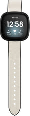 Hama Polsband voor Fitbit Versa 3/Sense, horlogebandje van leer en silic., wit