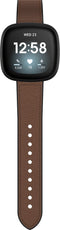 Hama Polsband voor Fitbit Versa 3/Sense, horlogebandje van leer en silic., bruin