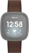 Hama Polsband voor Fitbit Versa 3/Sense, horlogebandje van leer en silic., bruin