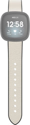 Hama Polsband voor Fitbit Versa 3/Sense, horlogebandje van leer en silic., wit