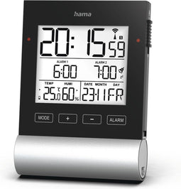 Hama Radiogestuurde wekker "Black Line", zwart