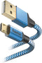 Hama Reflective USB-A naar Micro-USB Kabel - Oplaadkabel geschikt voor Samsung / Android - Gevlochten nylon - 3A USB 2.0 - 480Mbps - 150cm - Blauw