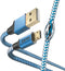 Hama Reflective USB-A naar Micro-USB Kabel - Oplaadkabel geschikt voor Samsung / Android - Gevlochten nylon - 3A USB 2.0 - 480Mbps - 150cm - Blauw