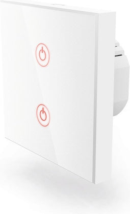 Hama Slimme lichtschakelaar, WLAN, inbouw-touch-lichtschakelaar voor 2 lampen, wit