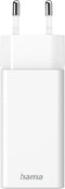 Hama Snellader, GaN, 1x USB-C PD, 1x USB-A QC, mini-oplader, 65 W, wit