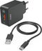 Hama Snellader met oplaadkabel USB-C, 19,5 W, 1,5 m, zwart