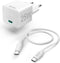 Hama Snellader met oplaadkabel USB-C, mini-oplader, PD, 25 W, 1,5 m, wit