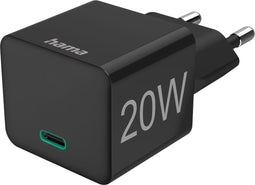 Hama Snellader, USB-C, mini-oplader, PD, 20 W, zwart