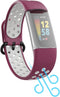 Hama Sportpolsband voor Fitbit Charge 5, ademend horlogebandje, bord./grijs