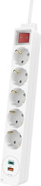 Hama Stekkerdoos, 5-voudig, USB-C/USB-A-aansl., PD/Fast Charge, max. 18W, WS