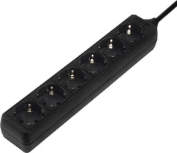 Hama Stekkerdoos 6-voudig, kinderbeveiliging, 1.4m, zwart