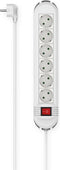 Hama Stekkerdoos, 6-voudig, schakelaar, wandmontage, 3 m, wit