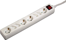 Hama Stekkerdoos 8-voudig, schakelaar 1.4m, wit