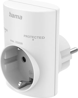 Hama Stopcontactadapter, geaard stopcontact, overspanningsbev., netspanning, wit