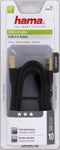 Hama USB 2.0 Cable, verguld, dubbel afgeschermd, 3.00 m, zwart