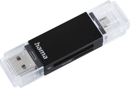 Hama USB-2.0-OTG-kaartlezer "Basic", SD/microSD, zwart
