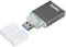 Hama USB-3.0-UHS-II-kaartlezer, SD, alu, antraciet