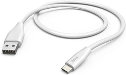 Hama USB-A naar USB-C kabel - USB-C oplaadkabel- 1,5 meter - Geschikt voor Smartphone en Tablet - Wit