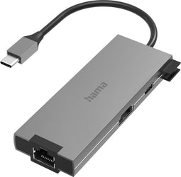 Hama USB-C-hub, Multiport, 5-poorts, 2x USB-A, USB-C, HDMI™, LAN/ethernet