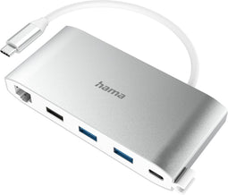 Hama USB-C-hub, Multiport, 8-poorts, 3x USB-A, 2x USB-C, VGA, HDMI™, LAN