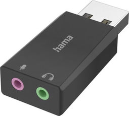 Hama USB-geluidskaart, USB-stekker - 2x 3,5-mm-jack-aansluiting, stereo
