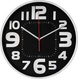 Hama Wandklok "Emotion", Ø 30 cm, geluidsarm, zilver/zwart