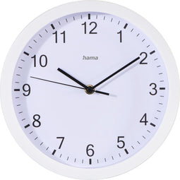 Hama Wandklok "Pure", Ø 25 cm, geluidsarm, wit
