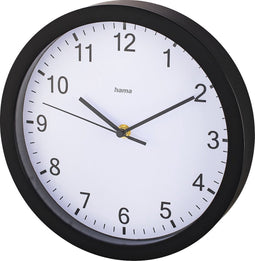 Hama Wandklok "Pure", Ø 25 cm, geluidsarm, zwart