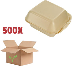 Hamburgerbox Groot 500 stuks - IP 6 - Champagne kleur - Schuim
