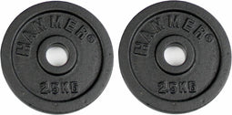 Hammer Halterschijven - Gietijzer - set van 2 - 2.5 kilo - Zwart - 8462