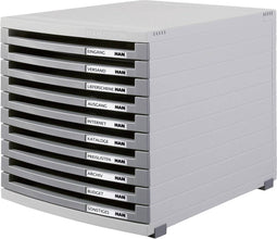 HAN 1510-0-19 Ladebox Lichtgrijs DIN A4, DIN B4, DIN C4 Aantal lades: 10