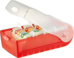 HAN CROCO 997-617 Kaartenbox Doorschijnend, Rood Aantal kaarten (max.): 900 kaarten DIN A7 liggend Incl. 100 gelinieerd