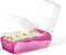 HAN CROCO 997-663 Kaartenbox Doorschijnend, Pink Aantal kaarten (max.): 900 kaarten DIN A7 liggend Incl. 100 gelinieerd