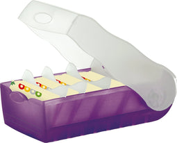 HAN CROCO 997-673 Kaartenbox Doorschijnend, Lila Aantal kaarten (max.): 900 kaarten DIN A7 liggend Incl. 100 gelinieerd