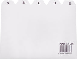 HAN tabkaarten - A6 breed - A-Z - lichtgrijs - HA-986