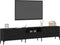 vidaXL - TV-meubel - met - lade - Zwart - Eiken - 200x25x44 - cm - Bewerkt - hout