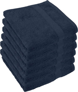 Handdoeken set van 5 - 50x100 cm - Donkerblauw - 450gr/m² - Extra zacht