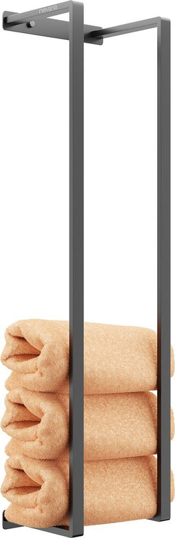Handdoekrek 95x25x20 - Handdoekstang - Badkamer en Keuken - Industrieel - Mat Zwart - RVS